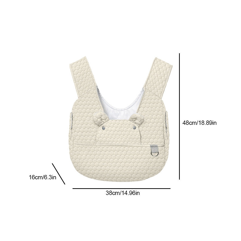 Light Khaki Quilted Hands-Free Pet Carrier Sling - Comfortable Front Pack for Small Dogs & Cats V888-ELOSUNG36464