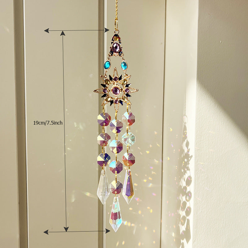 Colorful Dazzling Celestial Crystal Suncatcher - Star Shape Rainbow Maker Window Hanging Ornament V888-ELOSUNG36466