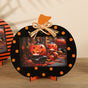 Black and Orange Polka Dot Pattern Festive Pumpkin Photo Frame - Rustic Halloween Tabletop Picture Holder V888-ELOSUNG36469
