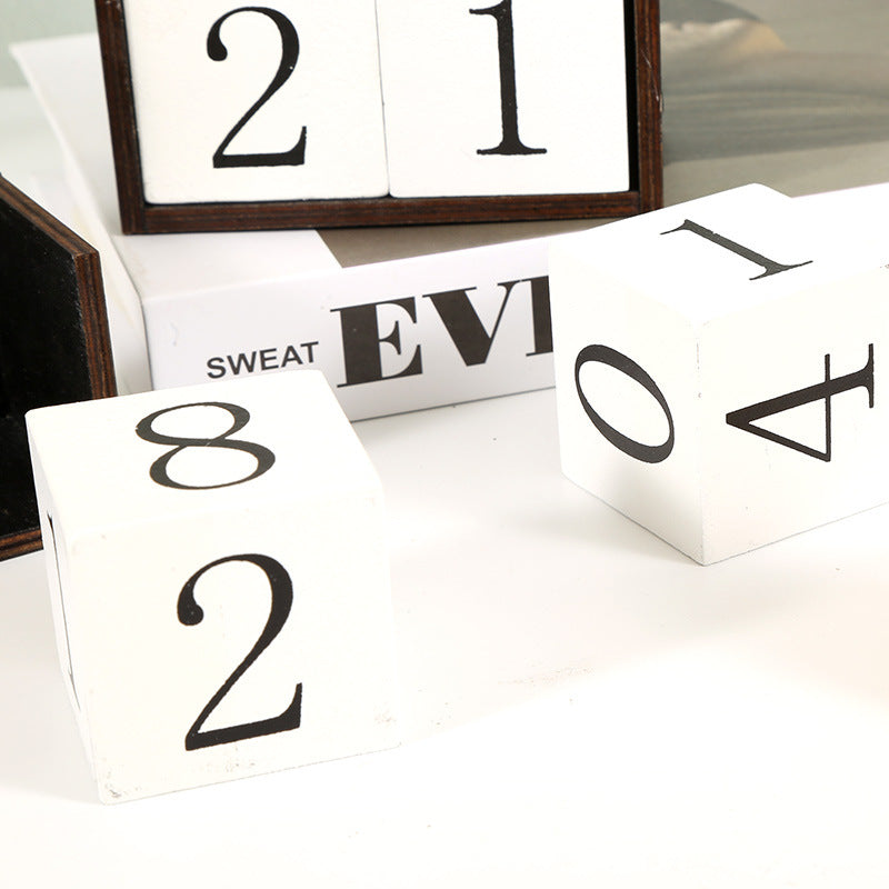 White Ghost Shape Festive Halloween Countdown Blocks - Reusable Wooden Perpetual Calendar for Desk Decor V888-ELOSUNG36471