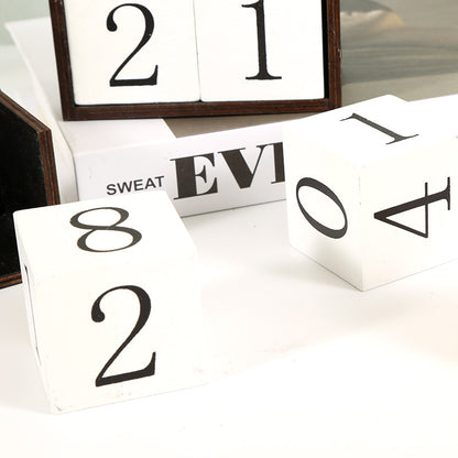 White Ghost Shape Festive Halloween Countdown Blocks - Reusable Wooden Perpetual Calendar for Desk Decor V888-ELOSUNG36471