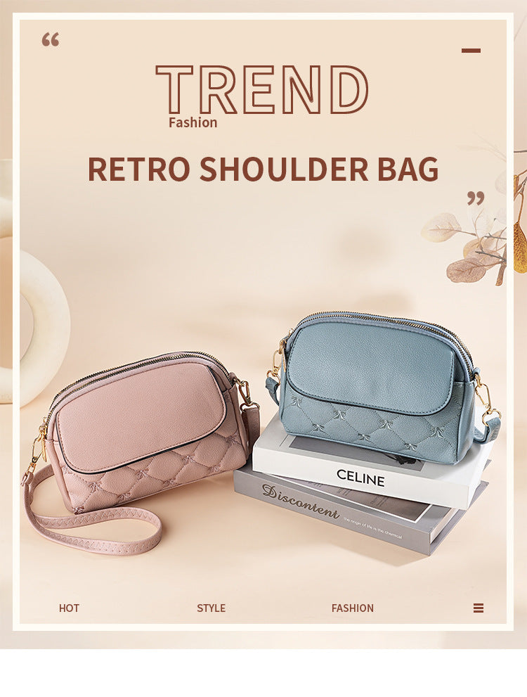 Pink Chic Quilted Crossbody Bag - Multi-Compartment PU Leather Shoulder Purse V888-ELOSUNG36483