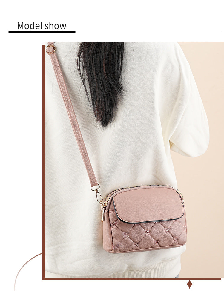 Red Chic Quilted Crossbody Bag - Multi-Compartment PU Leather Shoulder Purse V888-ELOSUNG36485