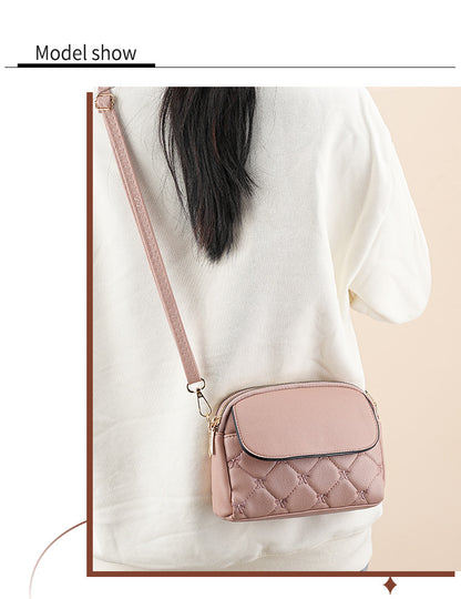 Red Chic Quilted Crossbody Bag - Multi-Compartment PU Leather Shoulder Purse V888-ELOSUNG36485