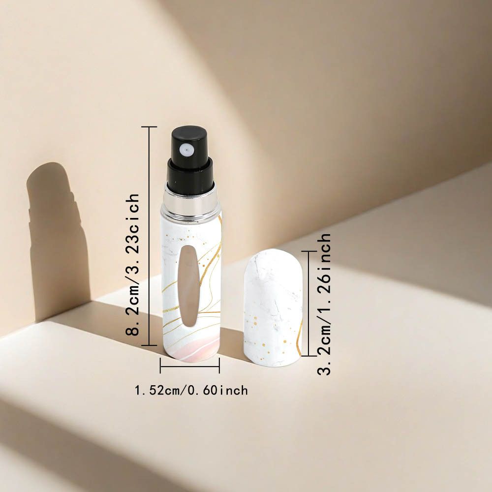 Champagne Chic Marble Travel Perfume Atomizer Set (3-Pack) - 5ml Leakproof Bottom-Fill Spray Bottles V888-ELOSUNG36492
