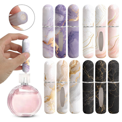 Light Green Chic Marble Travel Perfume Atomizer Set (3-Pack) - 5ml Leakproof Bottom-Fill Spray Bottles V888-ELOSUNG36493