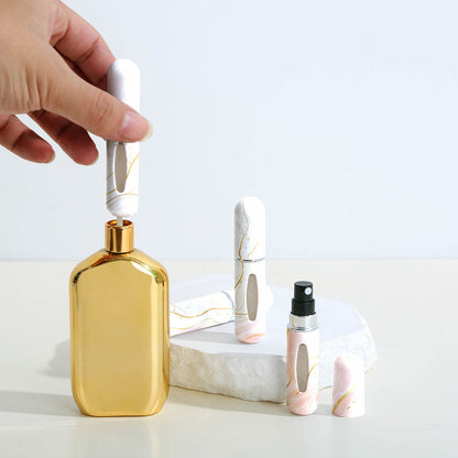 Red Chic Marble Travel Perfume Atomizer Set (3-Pack) - 5ml Leakproof Bottom-Fill Spray Bottles V888-ELOSUNG36494
