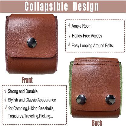 Coffee Collapsible Canvas Foraging Pouch - Hands-Free Belt Bag for Hiking & Camping Activities V888-ELOSUNG36497