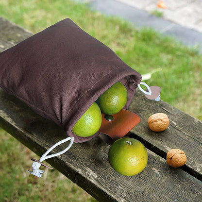Coffee Collapsible Canvas Foraging Pouch - Hands-Free Belt Bag for Hiking & Camping Activities V888-ELOSUNG36497