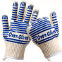 Blue and White Extreme Heat Resistant BBQ Gloves - Cut-Resistant Oven Mitts with Non-Slip Silicone Grip V888-ELOSUNG36499