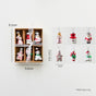 Style C Colorful Dainty Miniature Glass Christmas Ornament Set - 6pc Micro Holiday Characters V888-ELOSUNG36512