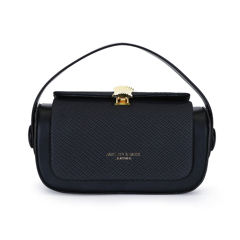 Brown Elegant Top Handle Crossbody Bag - Structured PU Leather Box Purse for Women V888-ELOSUNG36514