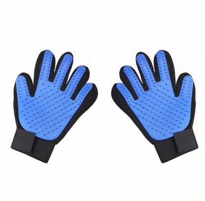 3 Pairs Blue Pet Grooming Gloves for Dogs & Cats - Deshedding, Bathing & Massage Brush V888-ELOSUNG36560