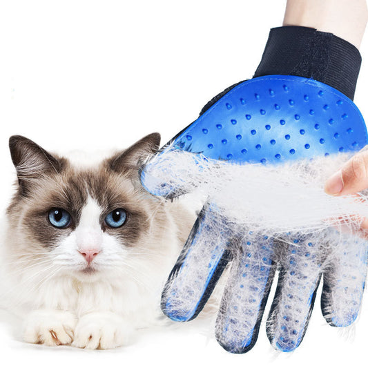 5 Pairs Blue Pet Grooming Gloves for Dogs & Cats - Deshedding, Bathing & Massage Brush V888-ELOSUNG36561