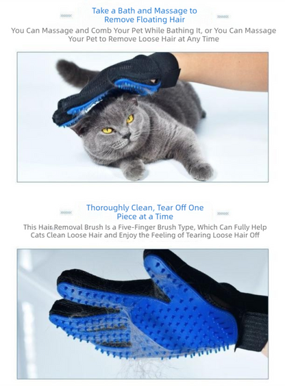 5 Pairs Blue Pet Grooming Gloves for Dogs & Cats - Deshedding, Bathing & Massage Brush V888-ELOSUNG36561