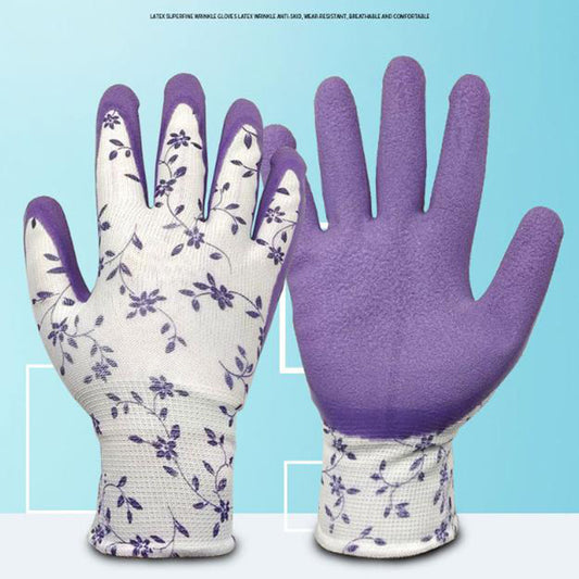 Green Garden Gloves - 5 Pairs Anti-Puncture, Waterproof, Wear-Resistant Gardening Work Gloves for Planting, V888-ELOSUNG36569