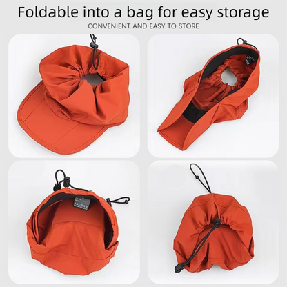 Beige Foldable Packable Visor Cap for Women, Quick Dry Outdoor Running Sport Sun Protection Hat V888-ELOSUNG36571