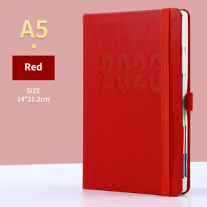 Red 2026 A5 English Daily Planner Notebook 365-Day Schedule Book for Monthly & Annual Planning V888-ELOSUNG36606