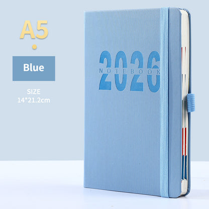Blue 2026 A5 English Daily Planner Notebook 365-Day Schedule Book for Monthly & Annual Planning V888-ELOSUNG36607