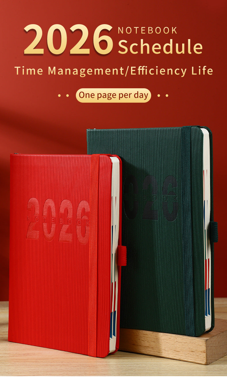 Blue 2026 A5 English Daily Planner Notebook 365-Day Schedule Book for Monthly & Annual Planning V888-ELOSUNG36607