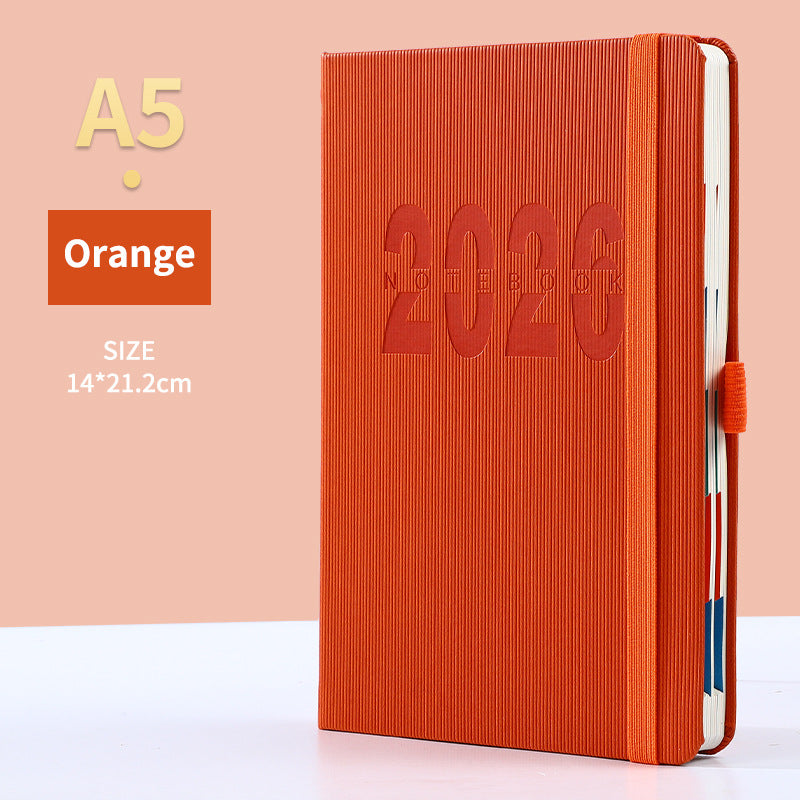 Orange 2026 A5 English Daily Planner Notebook 365-Day Schedule Book for Monthly & Annual Planning V888-ELOSUNG36608