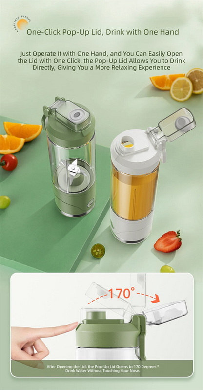 Black Portable Automatic Rechargeable Blender Wireless Juicer Mini Ice Crusher for Smoothies & Shakes V888-ELOSUNG36616