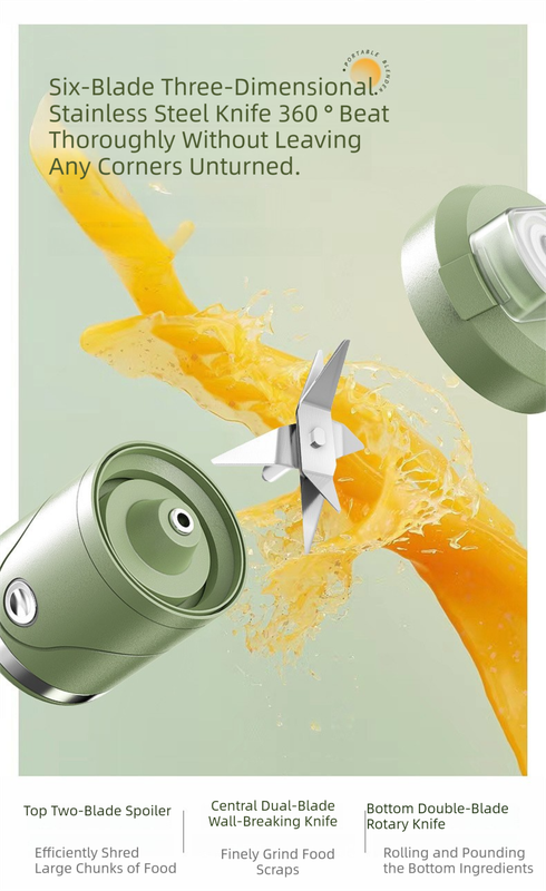 White Portable Automatic Rechargeable Blender Wireless Juicer Mini Ice Crusher for Smoothies & Shakes V888-ELOSUNG36617