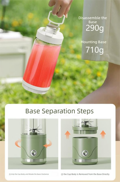 White Portable Automatic Rechargeable Blender Wireless Juicer Mini Ice Crusher for Smoothies & Shakes V888-ELOSUNG36617