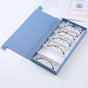 Blue Multi-Compartment Glasses Storage Box Dust-proof Fabric Eyewear Display Organiser with Snap Closure V888-ELOSUNG36620