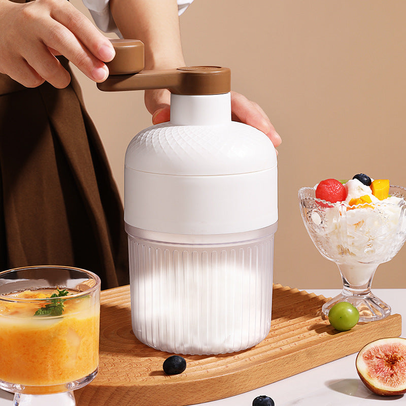 Manual Ice Shaver Machine Portable Hand-Crank Snow Cone Maker for Home Use with 2 Ice Cube Molds V888-ELOSUNG36622