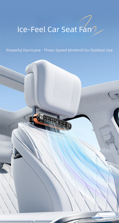 Black Car Seat Back Headrest Fan USB Powered Dual Turbine Bladeless Cooling Fan with 3 Speeds V888-ELOSUNG36623