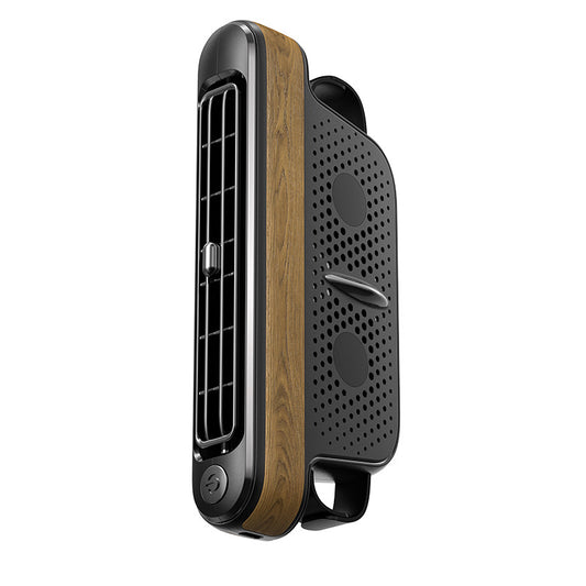 Black and Wood grain pattern Car Seat Back Headrest Fan USB Powered Dual Turbine Bladeless Cooling Fan with 3 V888-ELOSUNG36625