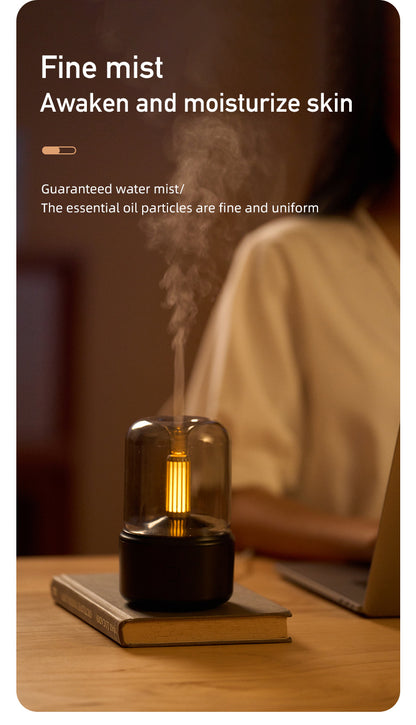 Black Creative Candleligh Aromatherapy Diffuser USB Desktop Ambient Candle Lamp Humidifier V888-ELOSUNG36629