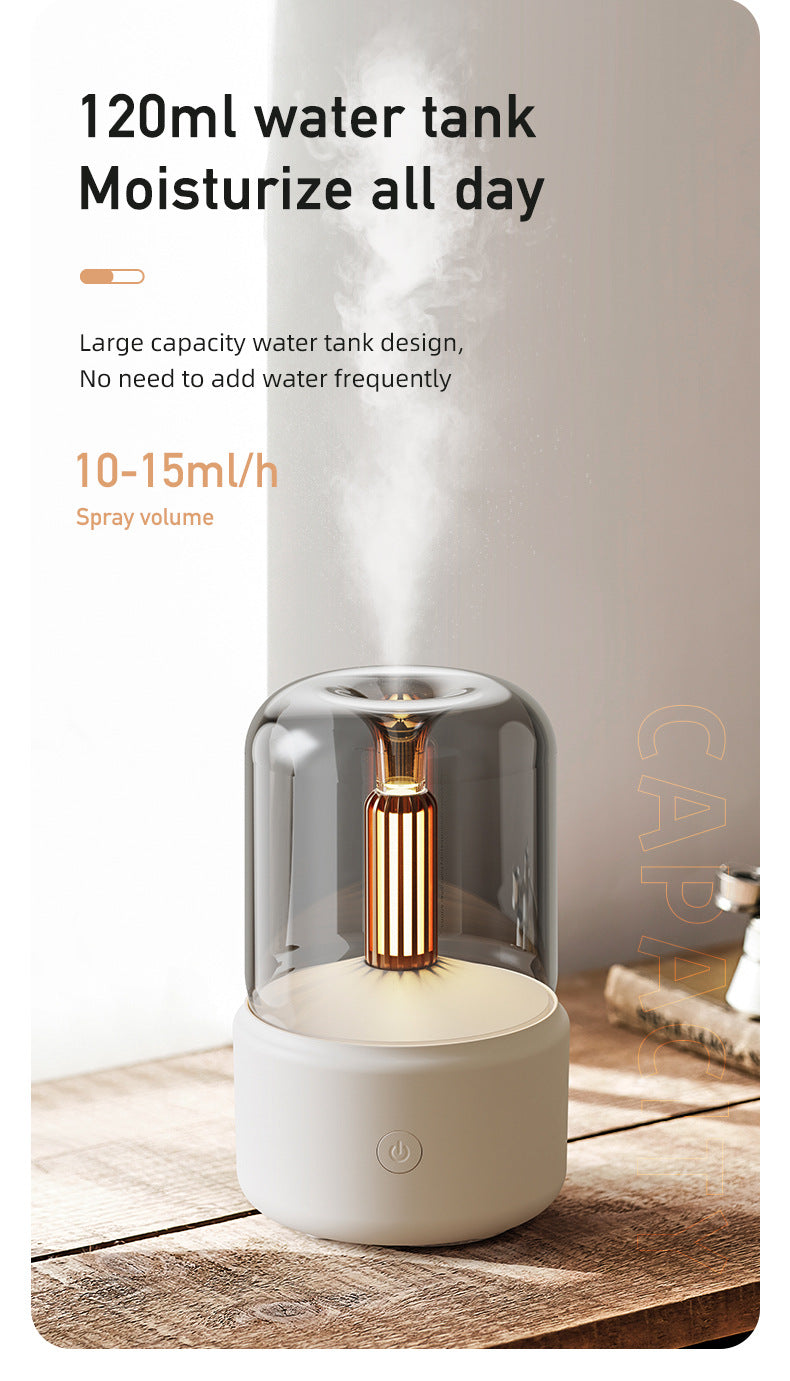 Black Creative Candleligh Aromatherapy Diffuser USB Desktop Ambient Candle Lamp Humidifier V888-ELOSUNG36629