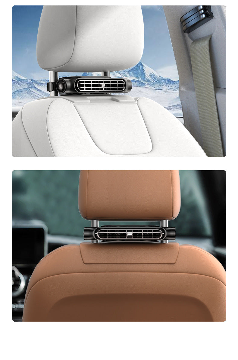 White Car Seat Back Headrest Fan USB Powered Turbine Cooling Fan with 3 Adjustable Speeds V888-ELOSUNG36632