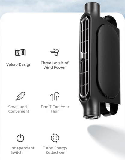 Beige Car Seat Back Headrest Fan USB Powered Turbine Cooling Fan with 3 Adjustable Speeds V888-ELOSUNG36633