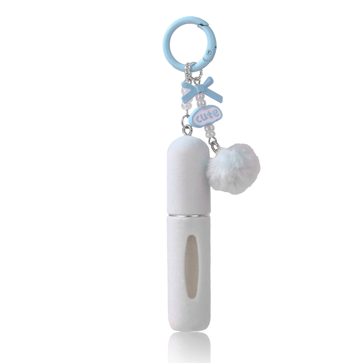 Blue 3 Pack Plush Perfume Atomiser Keychain - 5ml Portable Refillable Spray Bottle with Pom Pom Bag Charm V888-ELOSUNG36647