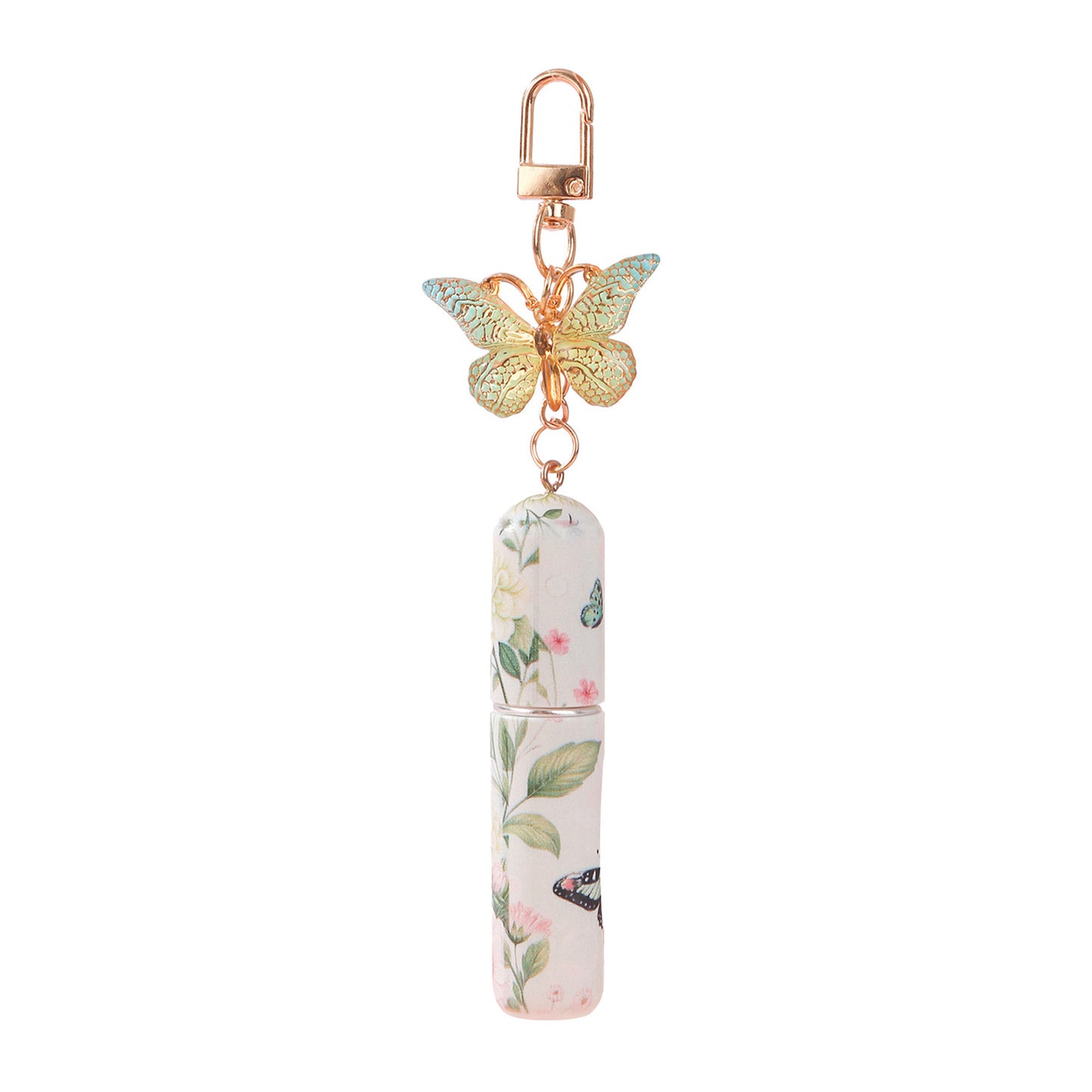 Light Green 3 Pcs Portable 5ml Perfume Atomiser Keychain - Refillable Floral Spray Bottle with Butterfly V888-ELOSUNG36652