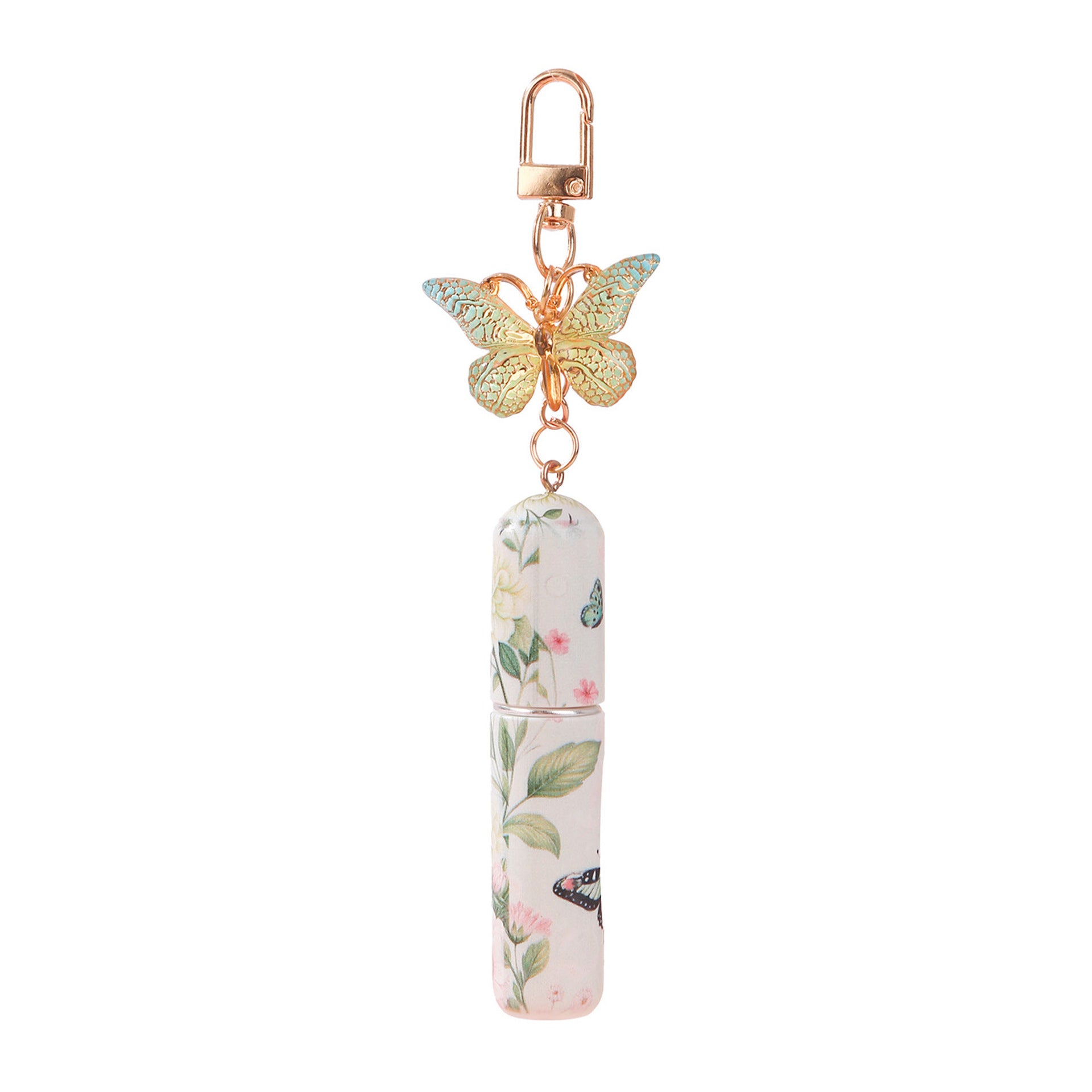 Light Green 3 Pcs Portable 5ml Perfume Atomiser Keychain - Refillable Floral Spray Bottle with Butterfly V888-ELOSUNG36652