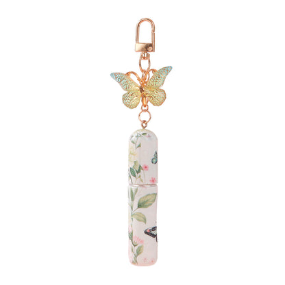 Light Green 3 Pcs Portable 5ml Perfume Atomiser Keychain - Refillable Floral Spray Bottle with Butterfly V888-ELOSUNG36652