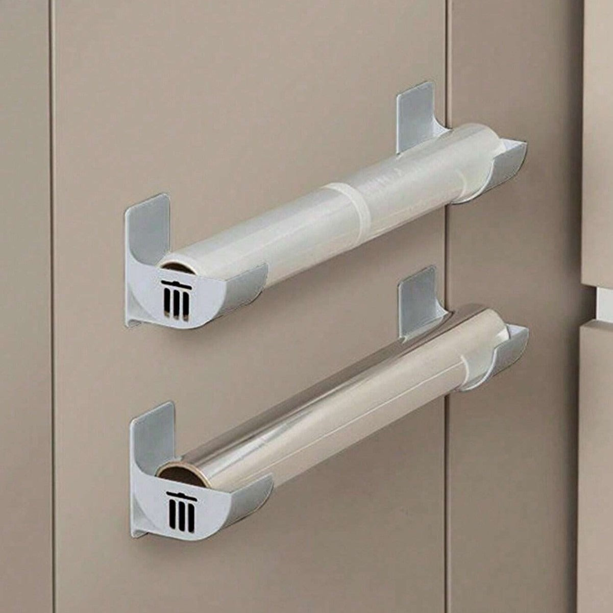 Grey 10 Pairs Self-Adhesive Wall Mount Storage Holders - Drill-Free Plastic Organiser Racks for Garbage Bags V888-ELOSUNG36674