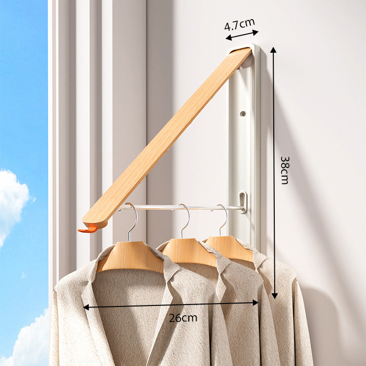 2 Pack Black and Brown Wall Mounted Foldable Clothes Hanger Rack - Retractable Space Aluminium Drying Airer V888-ELOSUNG36678
