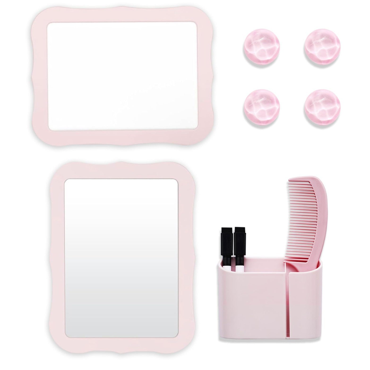 10-Piece Pink Magnetic Locker Organiser Set - Mirror, Whiteboard, Storage Box & Accessories - Back to School V888-ELOSUNG36679
