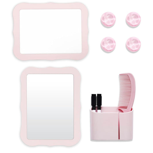 10-Piece Pink Magnetic Locker Organiser Set - Mirror, Whiteboard, Storage Box & Accessories - Back to School V888-ELOSUNG36679