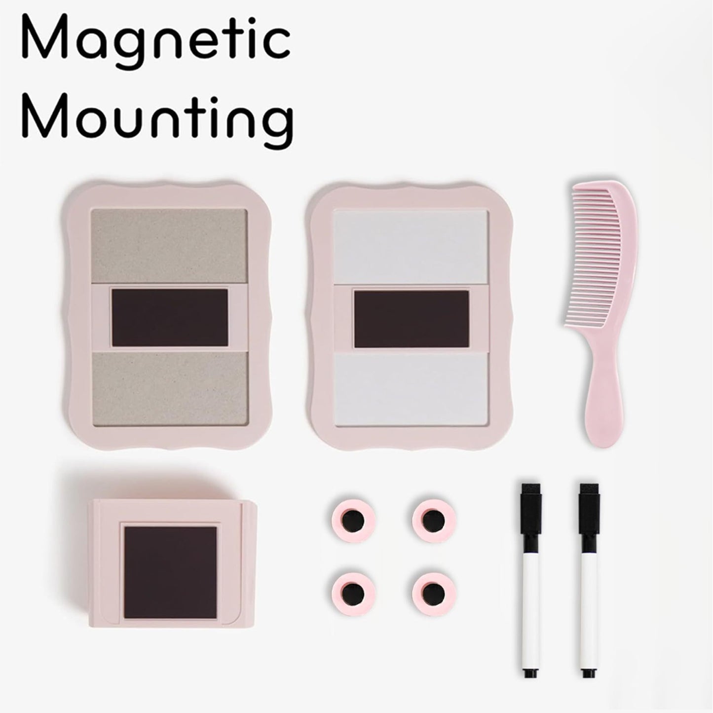 10-Piece Pink Magnetic Locker Organiser Set - Mirror, Whiteboard, Storage Box & Accessories - Back to School V888-ELOSUNG36679