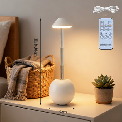 White Creative Tumbler LED Night Light - Rechargeable RGB Desk Lamp with Remote Control - Height Adjustable, V888-ELOSUNG36703