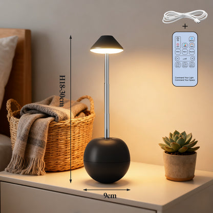 Black Creative Tumbler LED Night Light - Rechargeable RGB Desk Lamp with Remote Control - Height Adjustable, V888-ELOSUNG36704