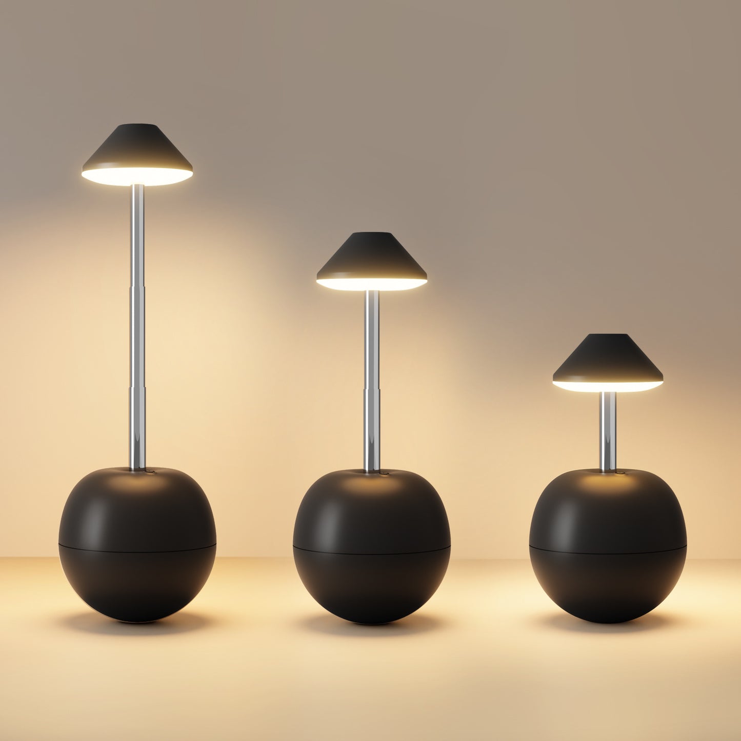Black Creative Tumbler LED Night Light - Rechargeable RGB Desk Lamp with Remote Control - Height Adjustable, V888-ELOSUNG36704