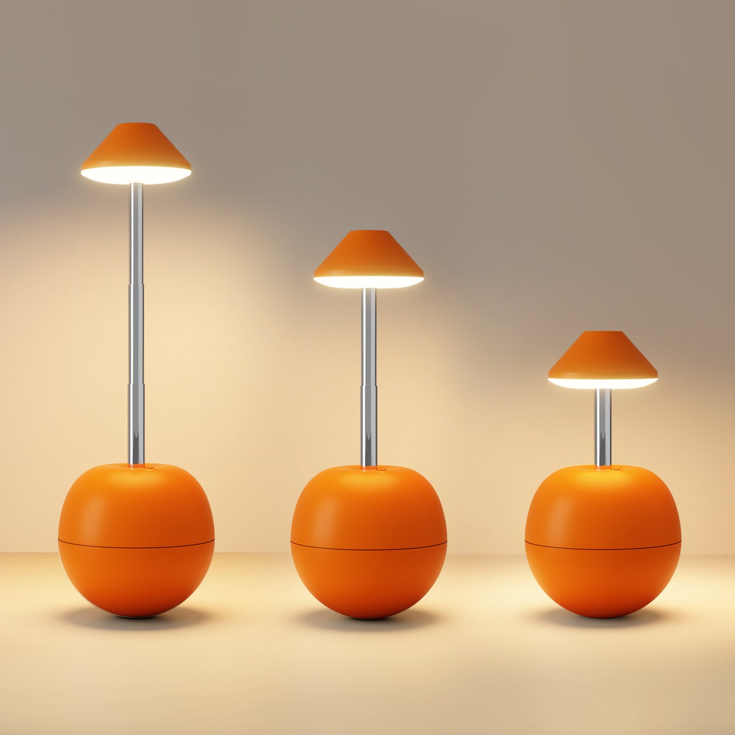 Orange Creative Tumbler LED Night Light - Rechargeable RGB Desk Lamp with Remote Control - Height Adjustable, V888-ELOSUNG36705