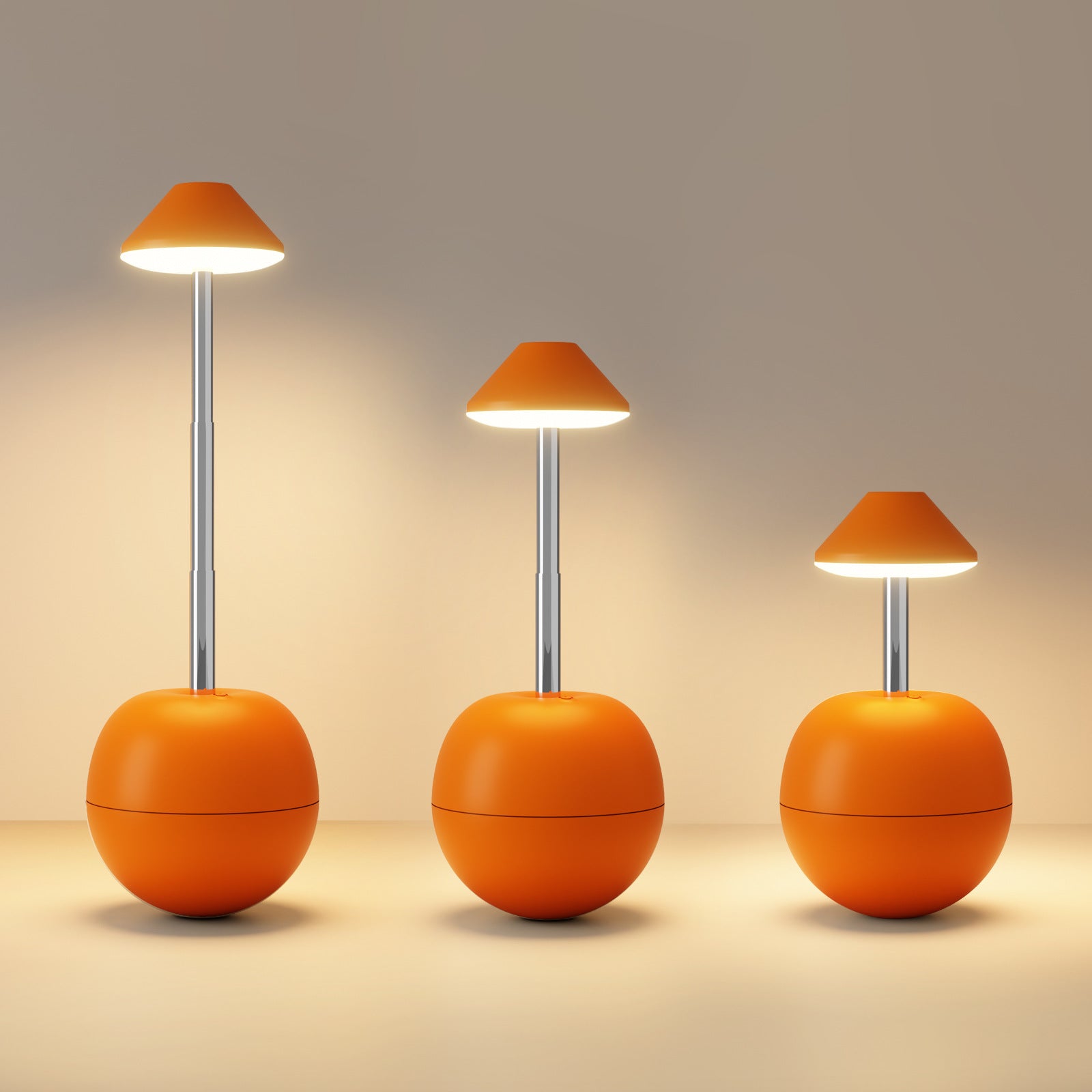 Orange Creative Tumbler LED Night Light - Rechargeable RGB Desk Lamp with Remote Control - Height Adjustable, V888-ELOSUNG36705